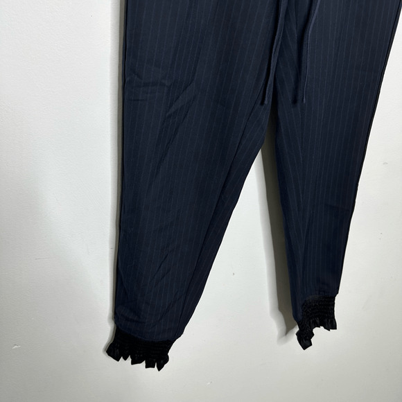 3.1 PHILLIP LIM Pinstripe Jogger Navy Blue Tailored Designer womens size 4 - Picture 4 of 7